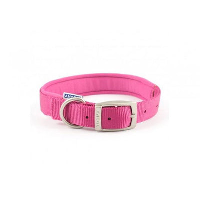 Ancol Viva Nylon Padded Buckle Collar Pink 25mm X45-54cm Sz 6
